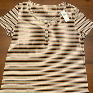 Net American eagle shirt sleeve ribbed top size large